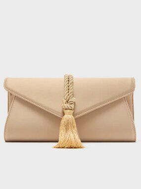 Tuckernuck Champagne Satin Gabrielle Clutch in Champagne Evening bag Purse